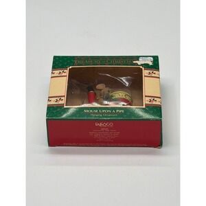 Enesco Treasury of Christmas Ornaments Mouse Upon‎ a Pipe Hanging Ornament 1988